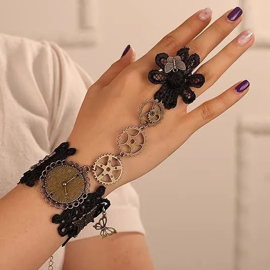 Steampunk lace gloves