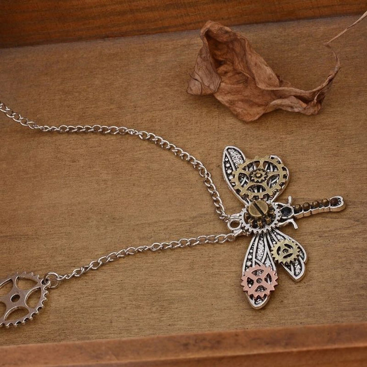 Steampunk dragonfly necklace