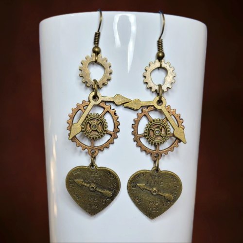 Mecanical Heart Steampunk earrings