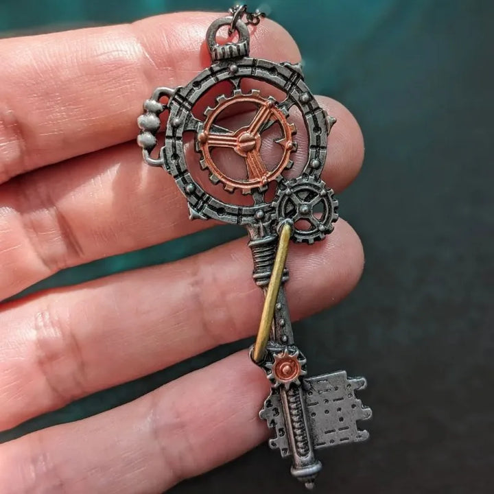 Steampunk key shaped necklace