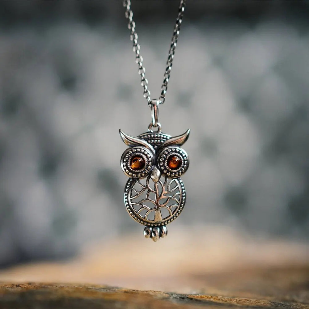 steampunk owl pendant