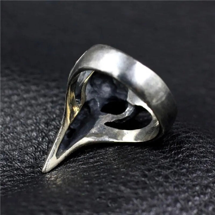 Silver Steampunk raven ring