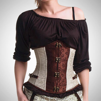 woman wearing a steampunk underbust corset