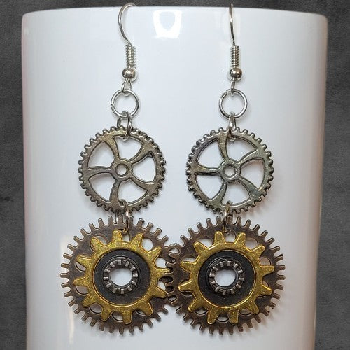 Inca Steampunk earrings