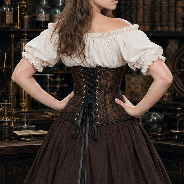 steampunk dress corset Leather and Straps Steampunk fans Gaslight Adventuress Steampunk Dress with