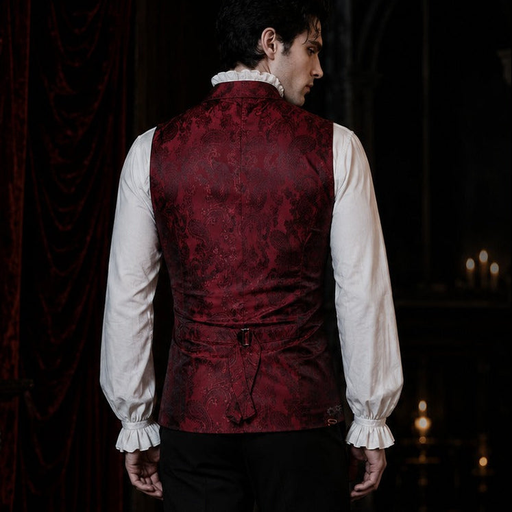 Steampunk vest with silk pattern