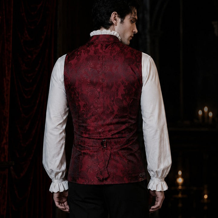 Steampunk vest with silk pattern