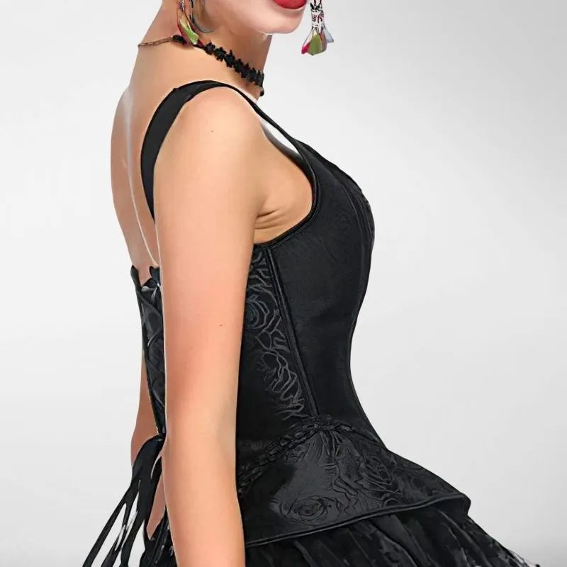 victorian black steaempunk corset