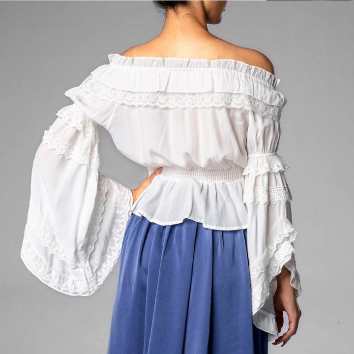 Steampunk chiffon ruffles shirt