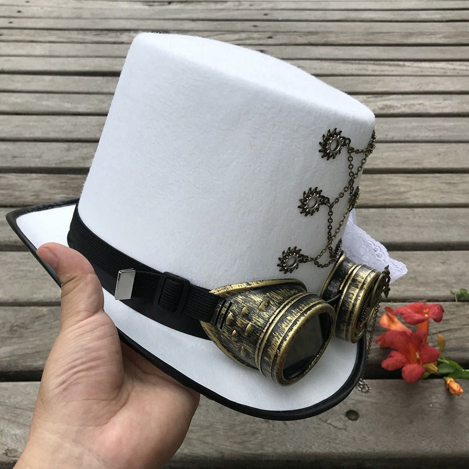 Steampunk white hat