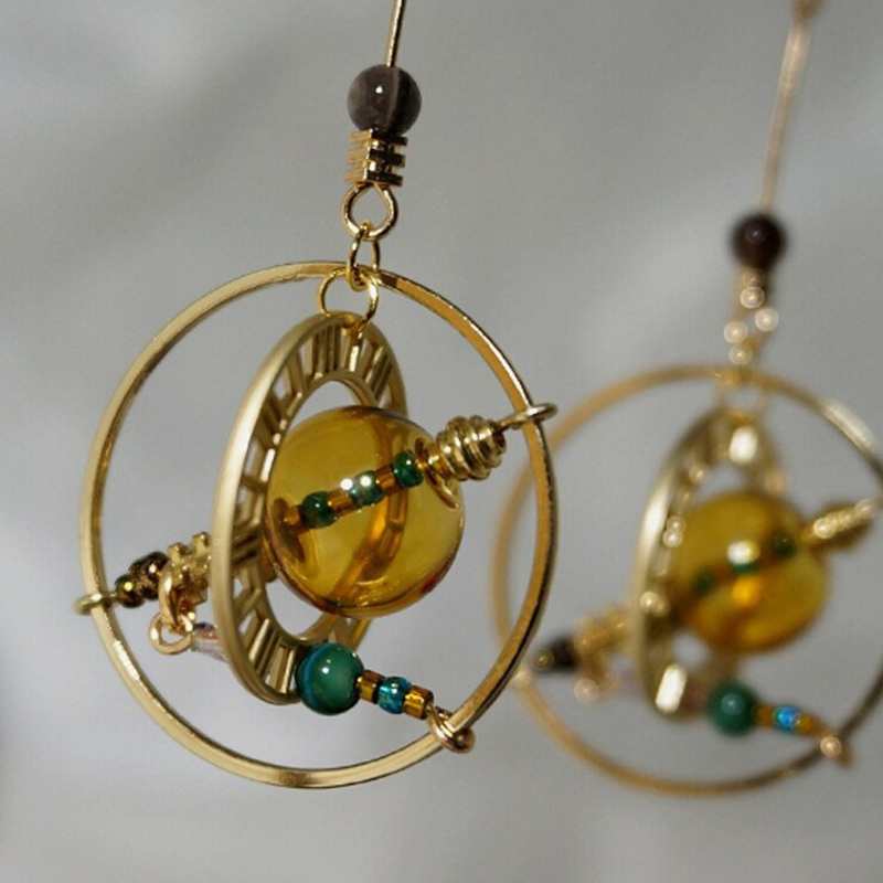 Steampunk planet earrings