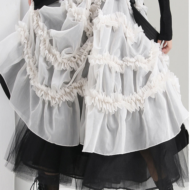 Black and white Steampunk skirt