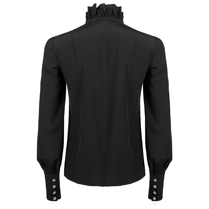 vampire dress shirt Gothic Medieval Renaissance Shirt Long Sleeves Vampire Pirate Bard Nobleman Lace up Ruffle Solid Color Fancy Dress Men's Royal Steampunk Halloween