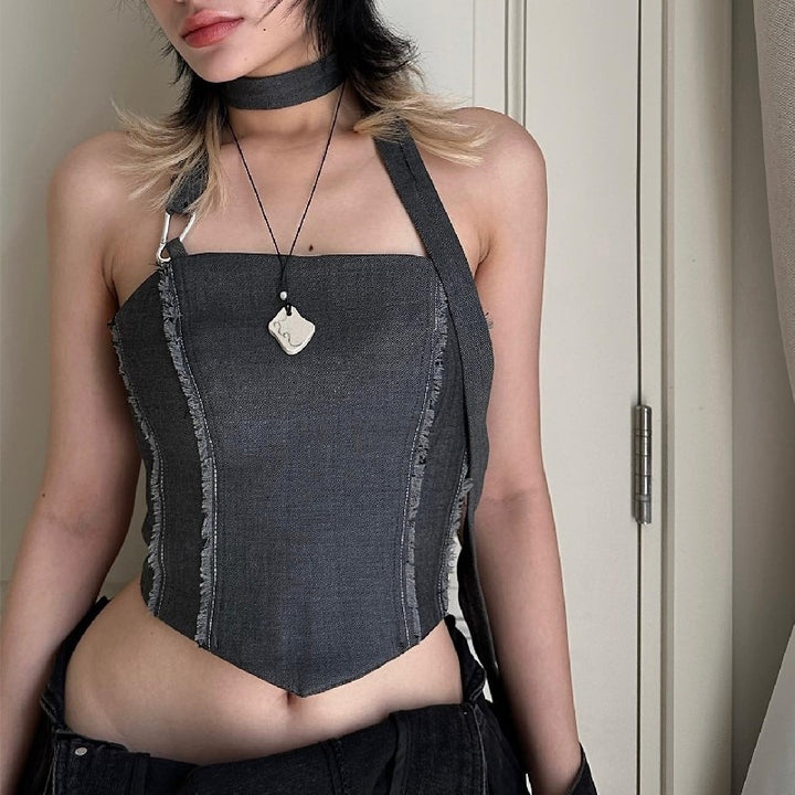 Grunge crop top bustier