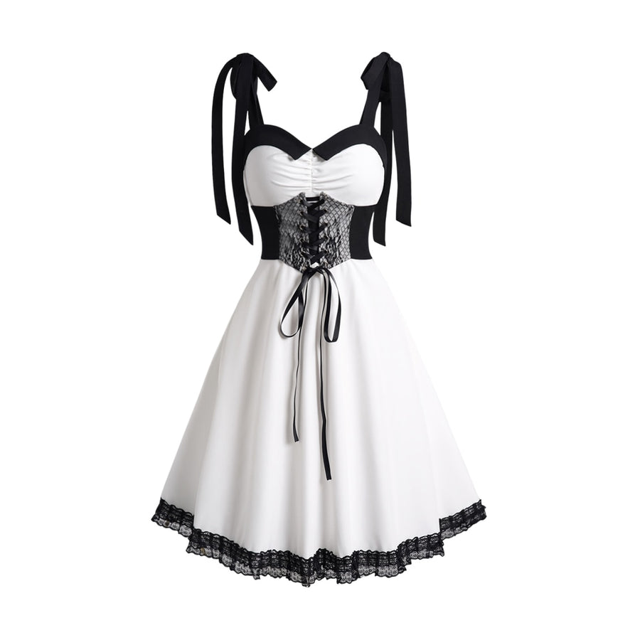 Steampunk Floral Pattern Print Dress