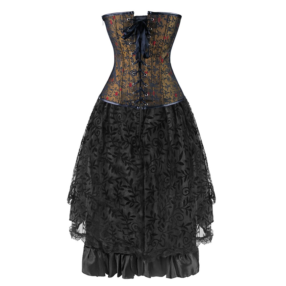 steampunk leather corset dress Steampunk Leather Overbust Dress Steampunk Outfit