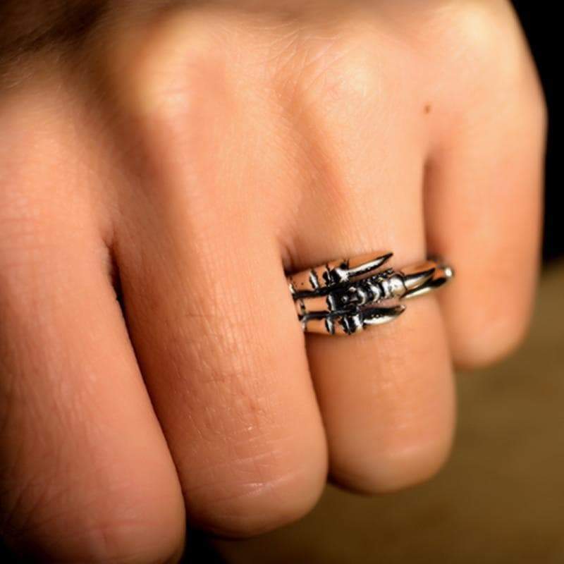 Silver Claw Steampunk ring