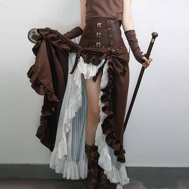 Steampunk ruffled skirt