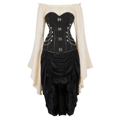 black circus steampunk corset