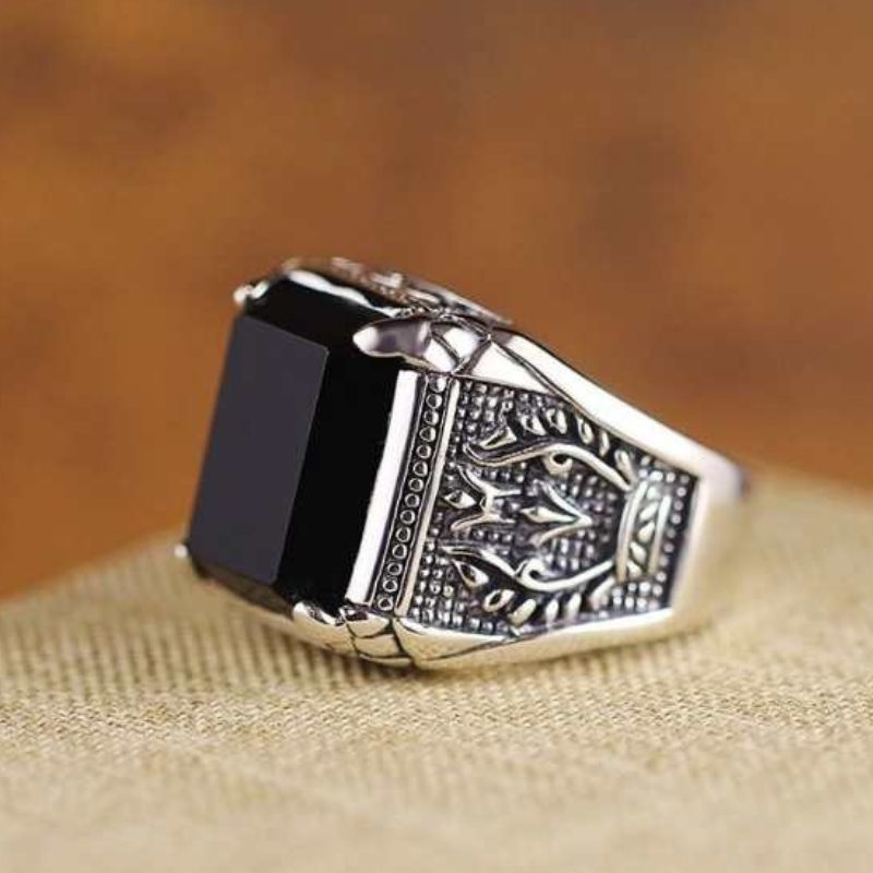 Onyx Steampunk ring