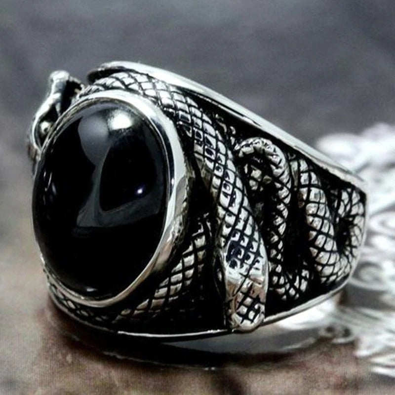 Silver Snake Steampunk ring