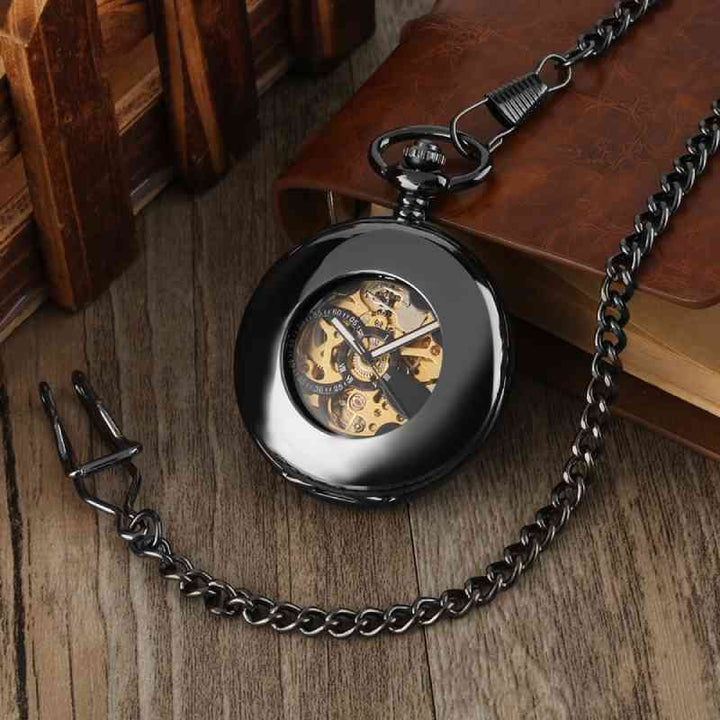 black pocket watch