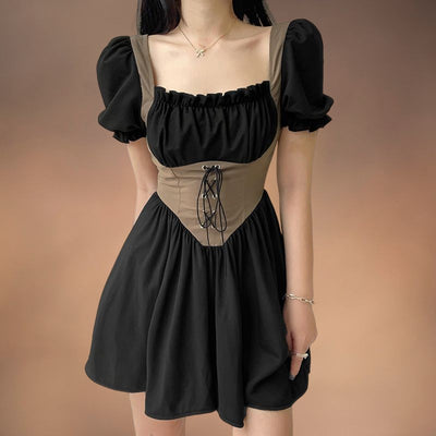 black steampunk corset dress