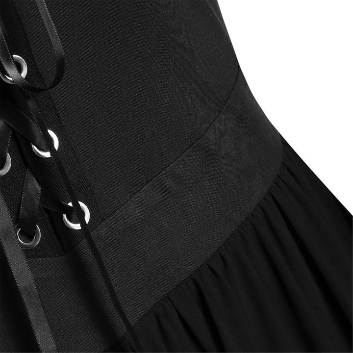 black victorian steampunk dress details