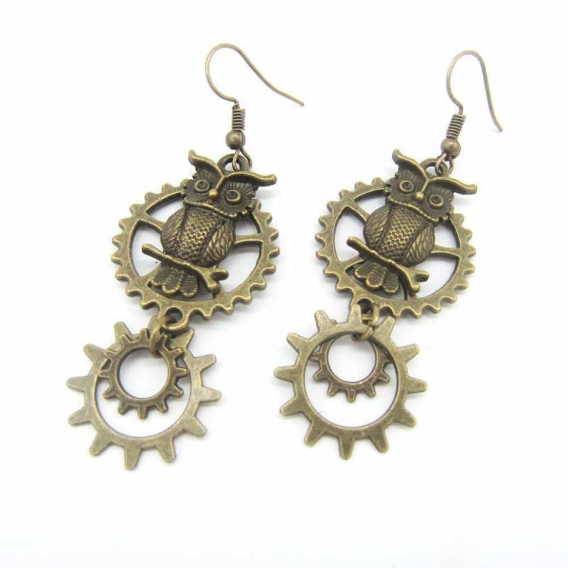 Sophisticated Owl Steampunk earrings