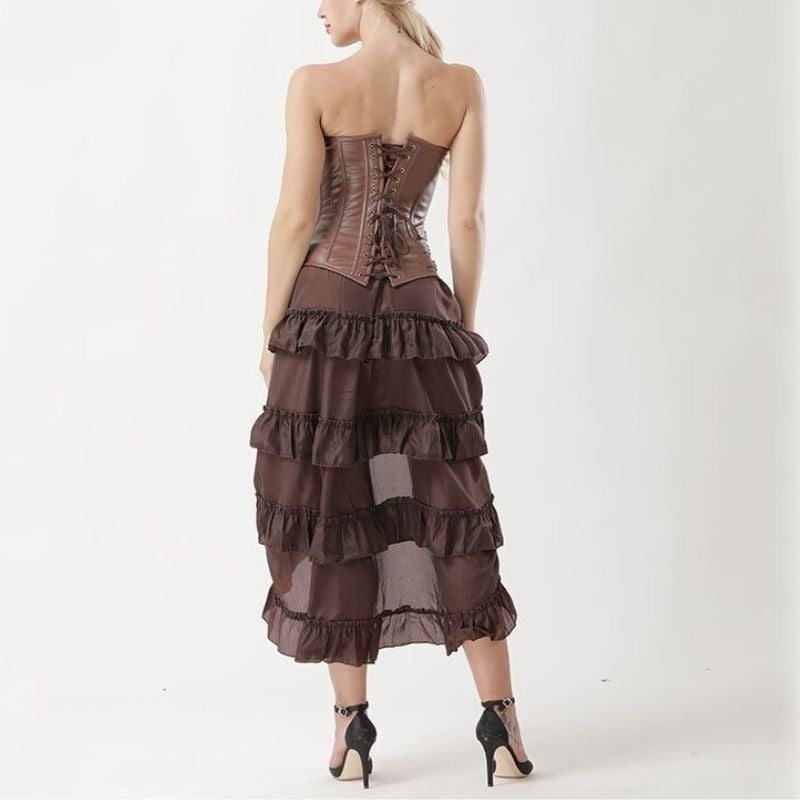 brown steampunk dress for women