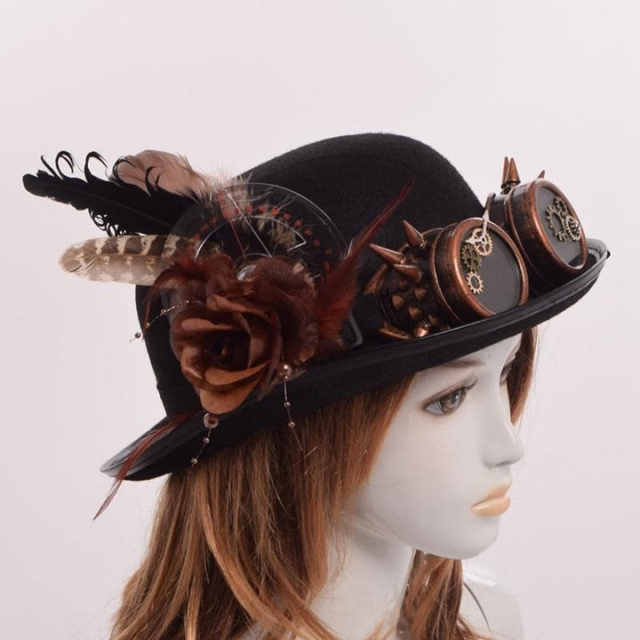 Steampunk feather hat