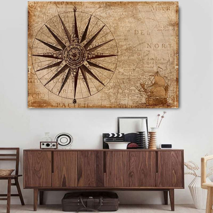 Steampunk compass wall art