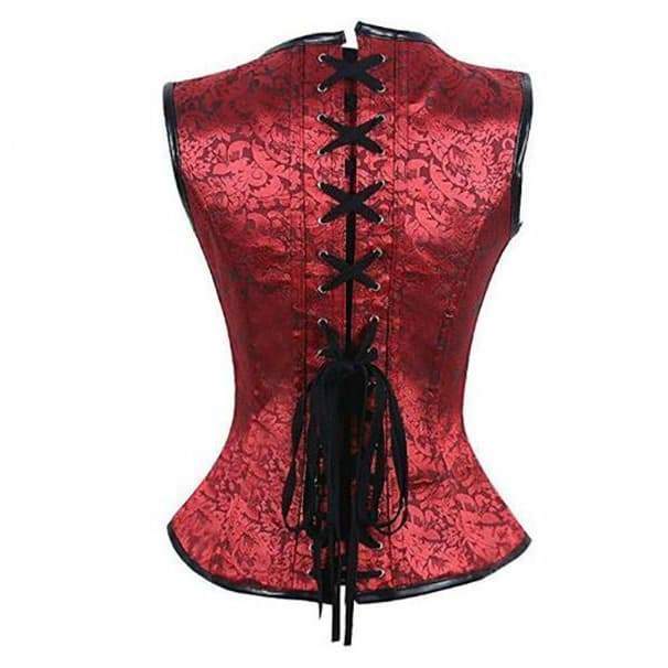 Red Brocade Steampunk corset