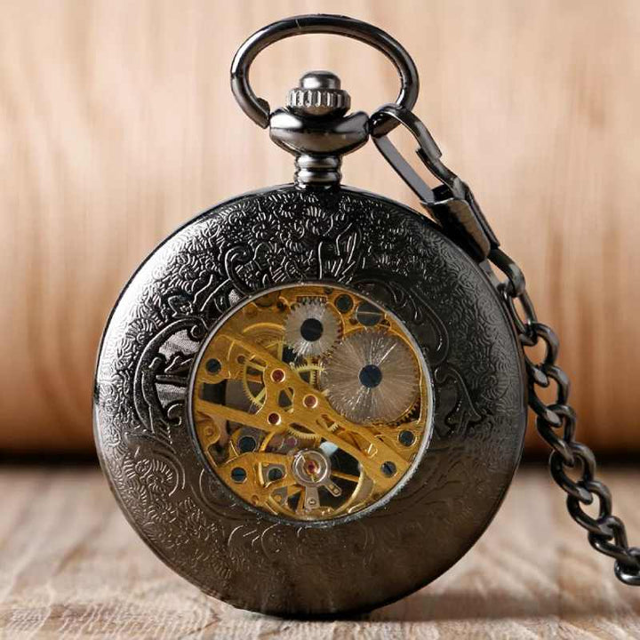 dark pocket watch with mechanism