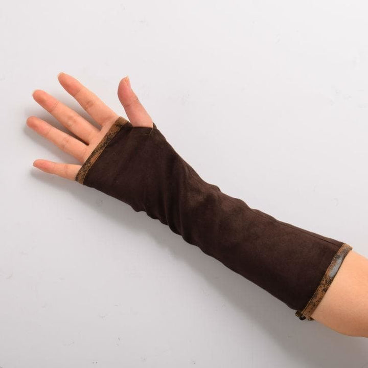 Brown steampunk gloves