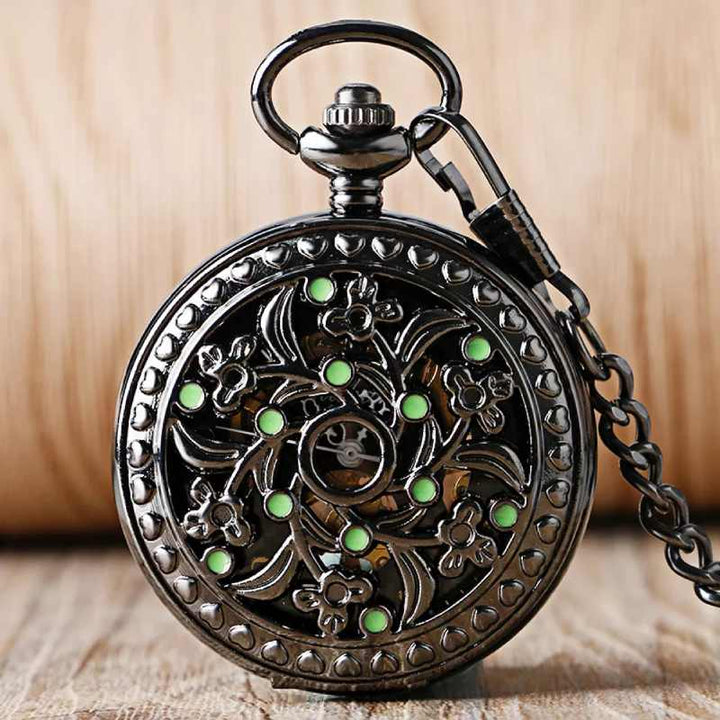 gloomy flower steampunk pocket watch