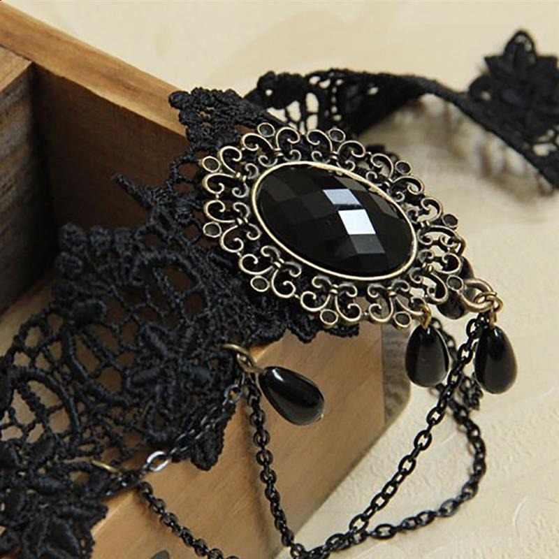 gothic choker necklace detail