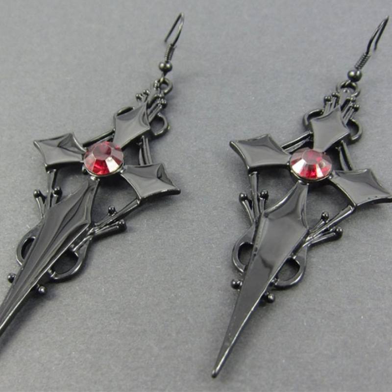 gothic cross earrings women