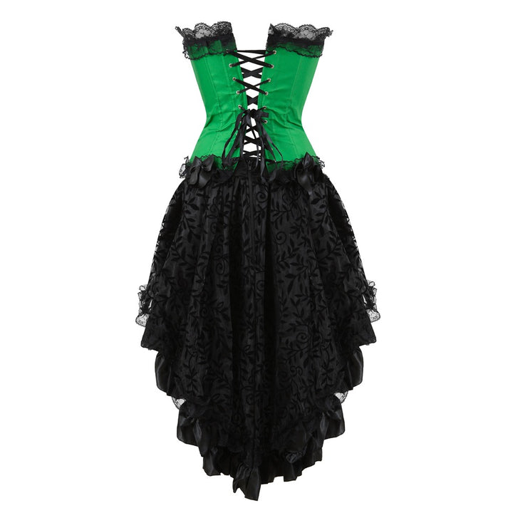 green steampunk dress back