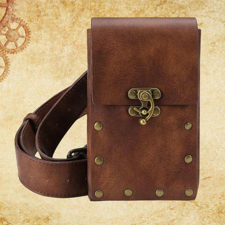 mini steampunk bag in leather