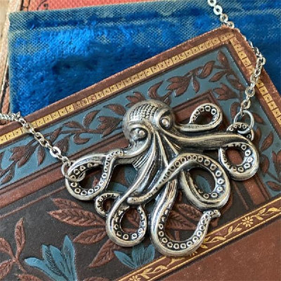 octopus necklace silver color