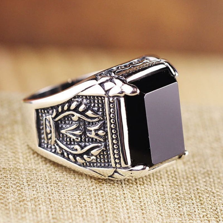 Onyx Steampunk ring