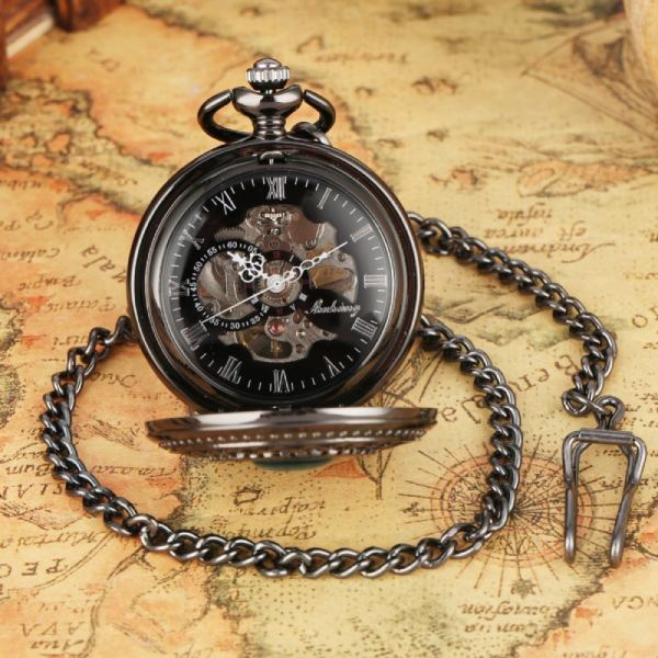 open skeleton pocket watch