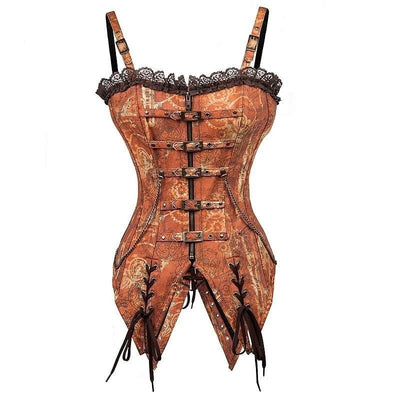 steampunk corset in orange color