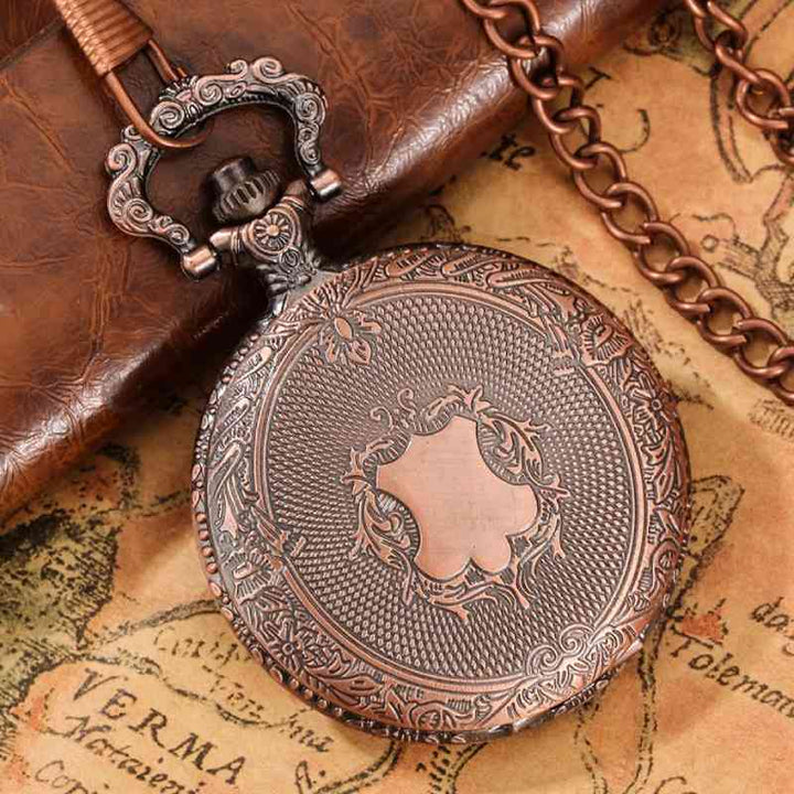 pink copper pocket watch