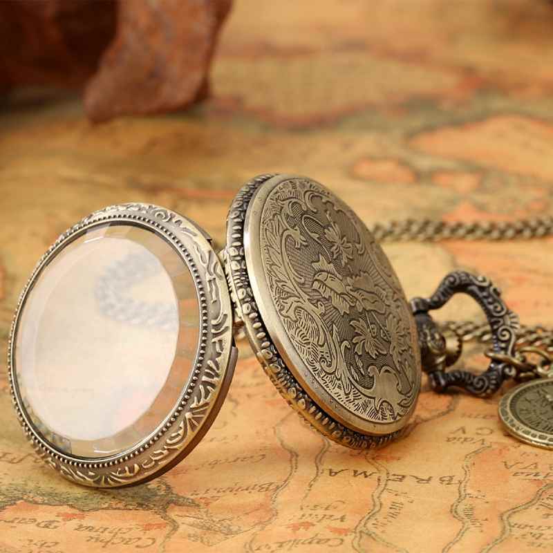 pocket watch on map