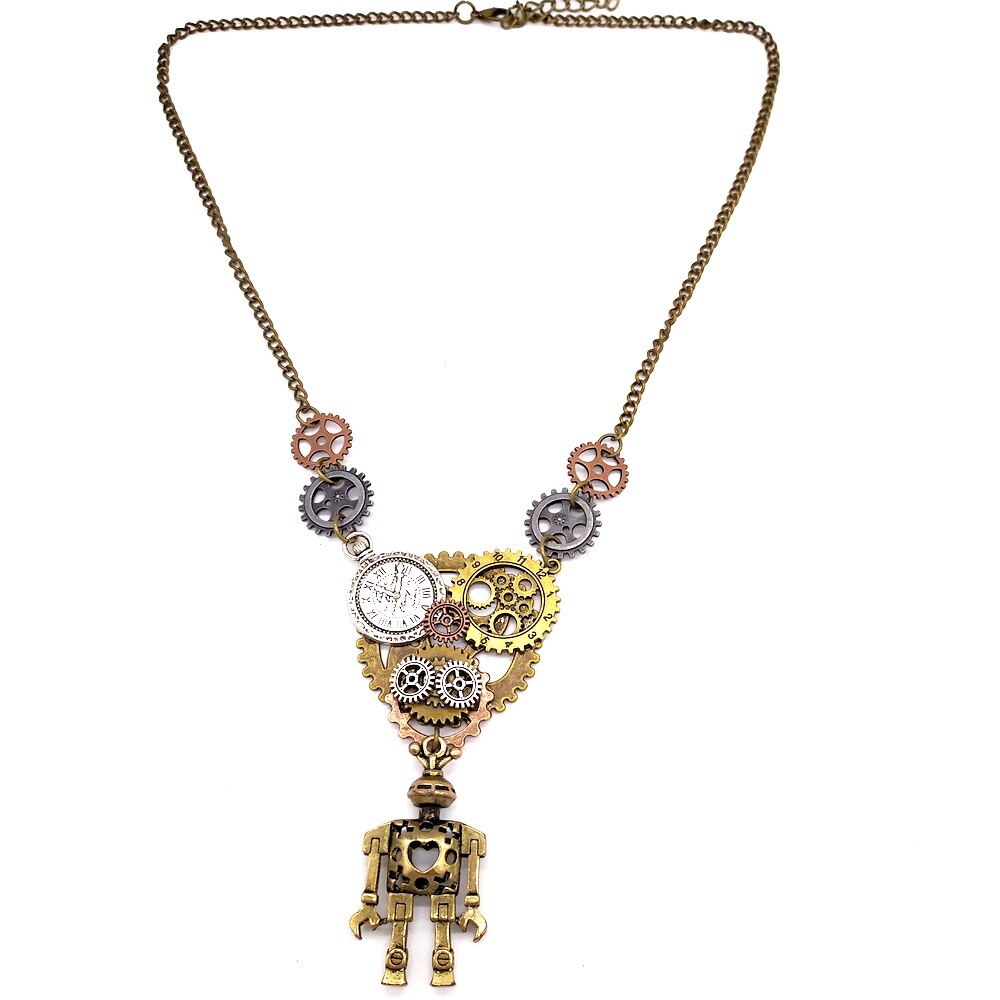 Steampunk robot necklace