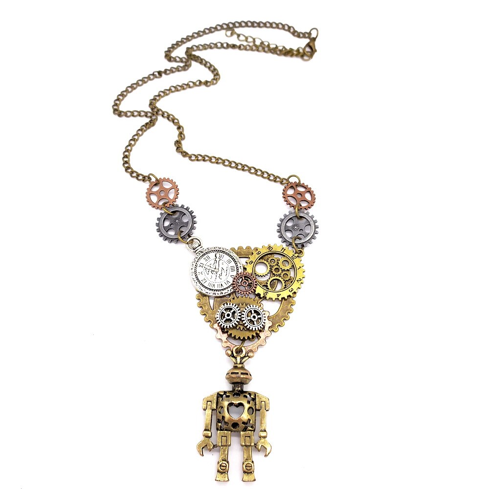 Steampunk robot necklace