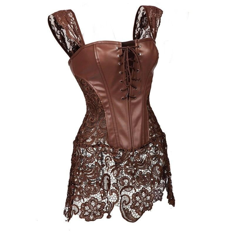 Steampunk corset with lace skirt