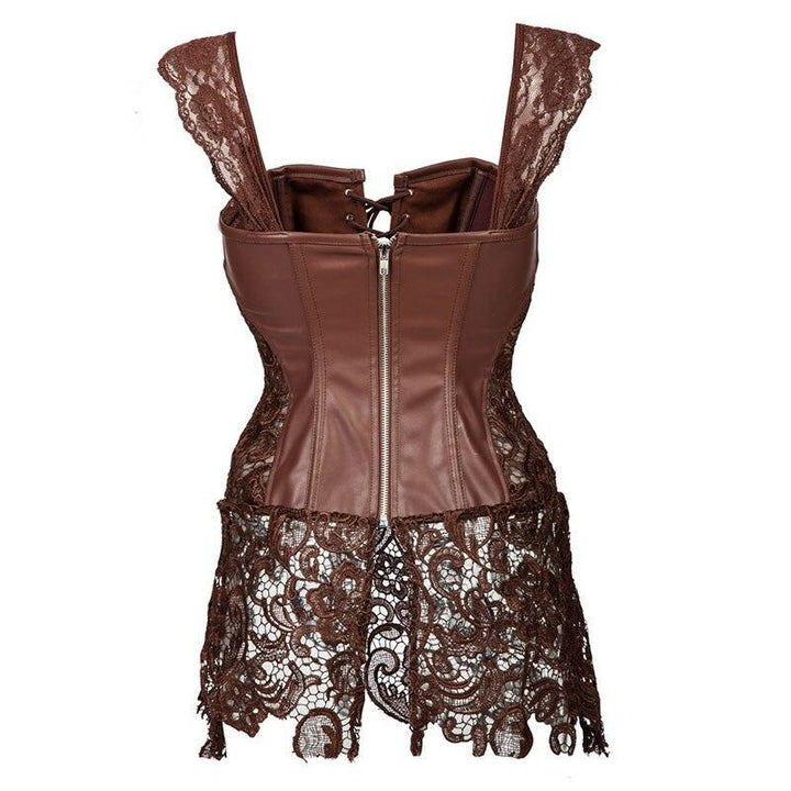 Steampunk corset with lace skirt